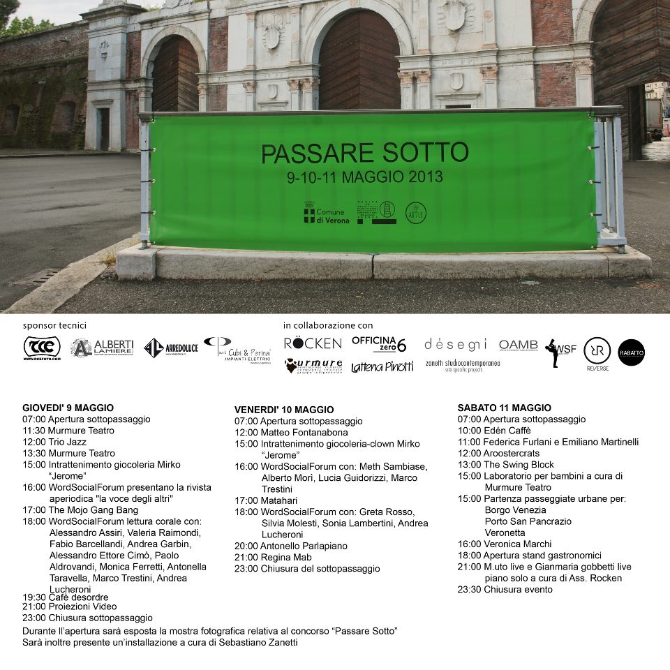 Il mio cortometraggio PICCOLO TRIANGOLO AMOROSO al festival 'Passare Sotto', a Verona dal 9 all'11 maggio